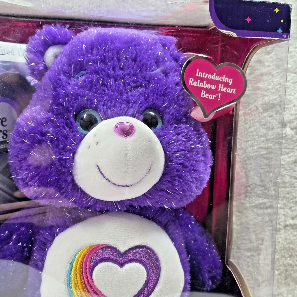 CARE BEARS 35th Anniversary Rainbow Heart Bear Limited Edition New In Box - Picture 4 of 7